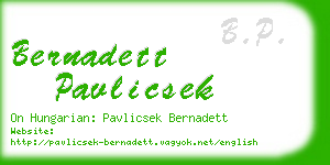 bernadett pavlicsek business card